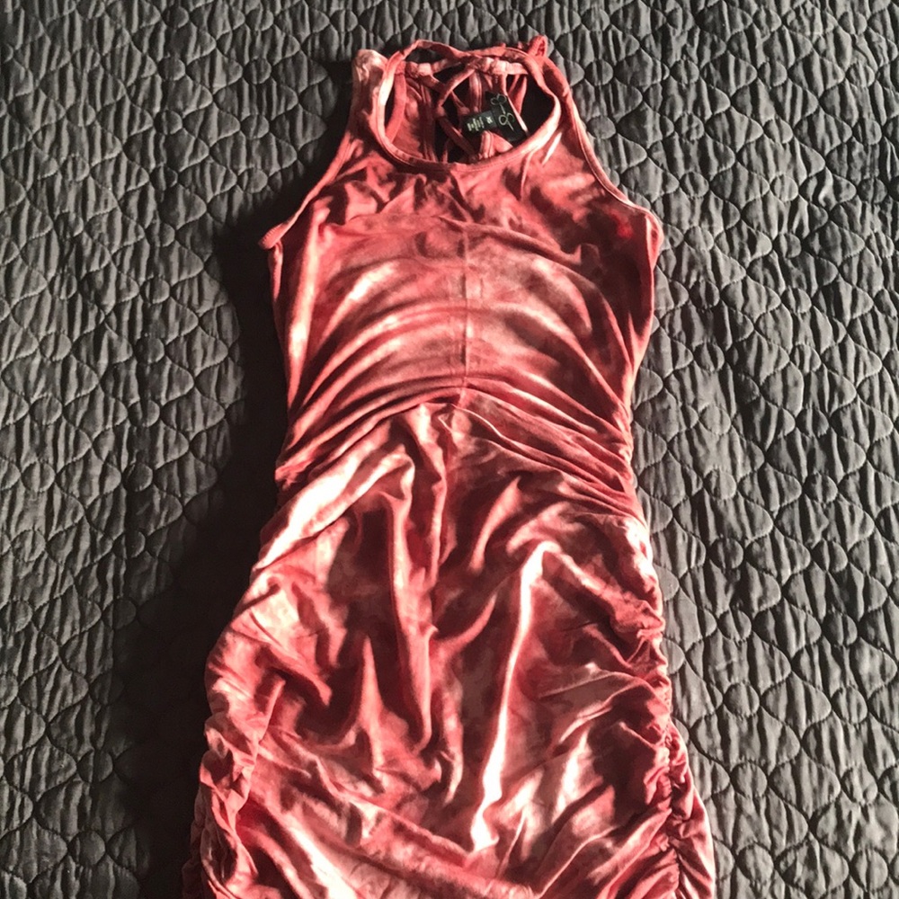Tie dye scrunched dress